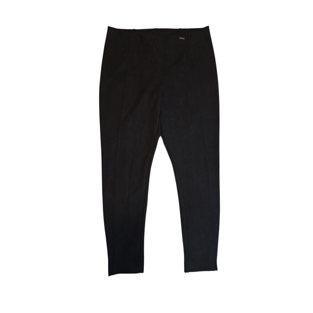 Tahari Black Pants Faux Leather Size Larger
